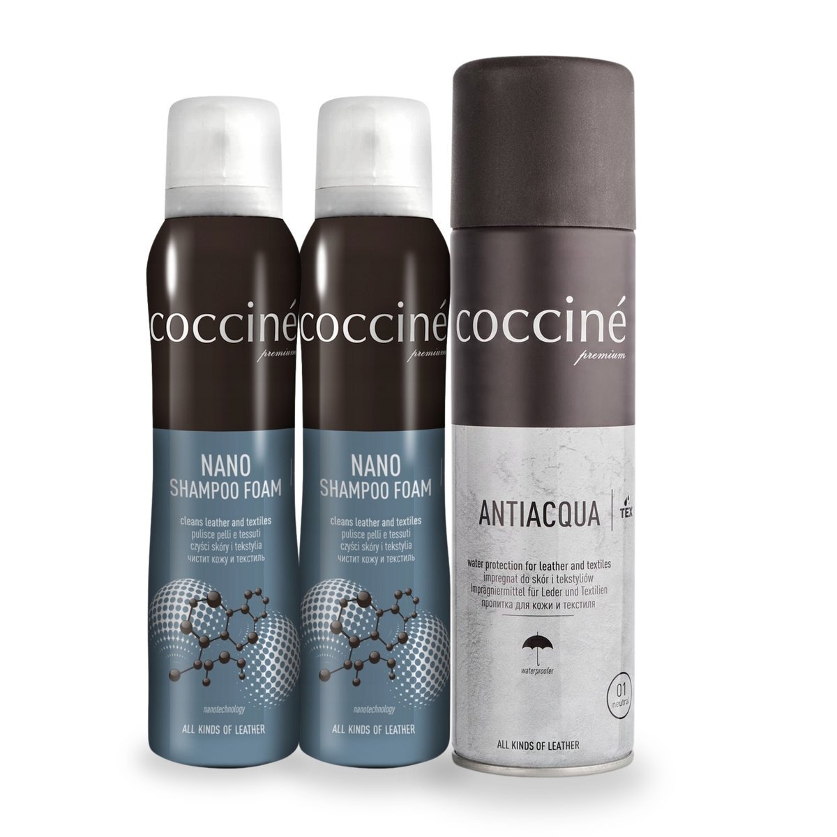 Nano Szampon x2 i Impregnat do Butów Coccine Zestaw 3w1