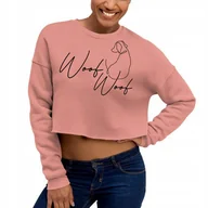 Zestawy upominkowe - KOSZULKA DAMSKA Różowy Cropped Top WOOF WOOF DOGGO Mix Wzorów Rozmiar XXS - miniaturka - grafika 1