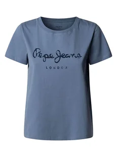 Pepe Jeans Koszulka "Val" w kolorze niebieskim - Koszulki i topy damskie - miniaturka - grafika 1