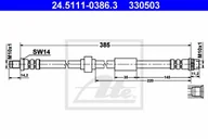 Przewody hamulcowe - Przewód hamulcowy elastyczny ATE 24.5111-0386.3 - miniaturka - grafika 1