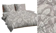 Pościel - Pościel 140x200 beżowa cappuccino biała liście bawełna Max - miniaturka - grafika 1