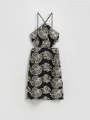 Sukienki - Reserved - Sukienka mini z haftem - czarny - miniaturka - grafika 1