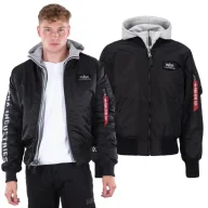 Odzież taktyczna i umundurowanie - Kurtka Alpha Industries MA-1 D-Tec SE 133104 198 - Czarna/Szara M - miniaturka - grafika 1