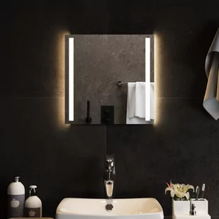 vidaXL Lustro łazienkowe z LED, 40x40 cm - Lustra - miniaturka - grafika 1
