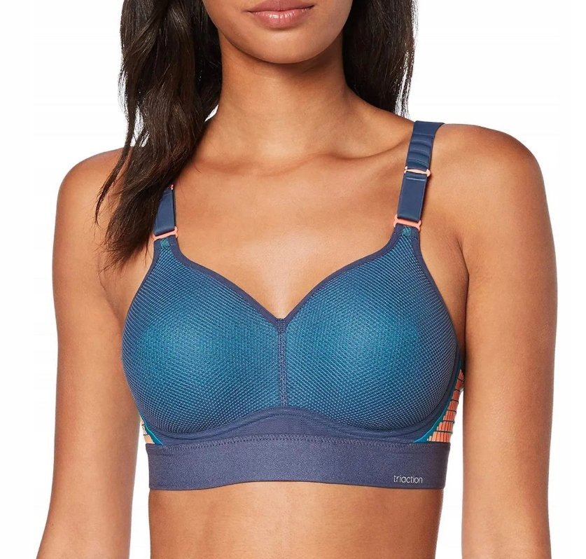 Biustonosz sportowy Triumph Traction Hybrid Lite P granatowy miękki 70B