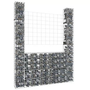 Vidaxl shumee shumee gabionowe z 2 słupkami żelazo 140x20x200 cm - Ogrodzenia - miniaturka - grafika 1