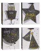 Opakowania i torebki na prezenty - Torebka ozdobna brokat 18x23x8cm mix Rozette - artykuł papierniczy - miniaturka - grafika 1