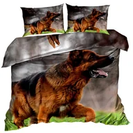 Pościel - Pościel 3D bawełna satyna 160x200cm PIES OWCZAREK - miniaturka - grafika 1