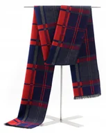 Apaszki i szaliki męskie - Szal Szalik Męski Czerwona Granatowa Kratka - miniaturka - grafika 1