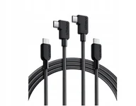 Kable USB - 2X Kabel Anker USB C do USB C 1,8 M 240 W z wtyczką pod kątem 90°(2 SZTUKI) - miniaturka - grafika 1