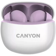 Słuchawki - Canyon TWS-5 BT (CNS-TWS5GR) Biała/Purpurowa - miniaturka - grafika 1