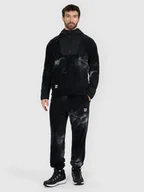 Spodnie sportowe męskie - 4F Spodnie polarowe męskie - czarne XXL - miniaturka - grafika 1