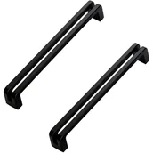 Zawiasy, okucia i inne akcesoria - Uchwyty meblowe, rozstaw osi 192 mm, uchwyty do szuflad, czarne, 2 sztuki - miniaturka - grafika 1