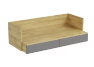 Biurka - Halmar Biurko MOBIUS 2S korpus kolor: hikora naturalna, fronty - szary przykurzony - miniaturka - grafika 1