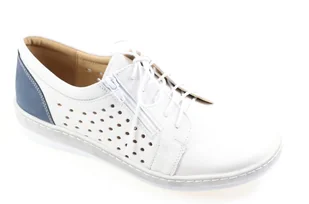 Skórzane półbuty Monax SLD biały - Moda i Uroda OUTLET - miniaturka - grafika 1