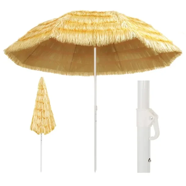 Hawajski parasol ogrodowy 300x260 cm naturalny, odporny na UV