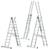 Drabiny - Drabina aluminiowa wielofunkcyjna 3x9 HIGHER na schody + GRATIS - miniaturka - grafika 1