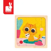 Puzzle - Puzzle drewniane Kotek Orzeszek 9 el., 18 m+, Janod - miniaturka - grafika 1