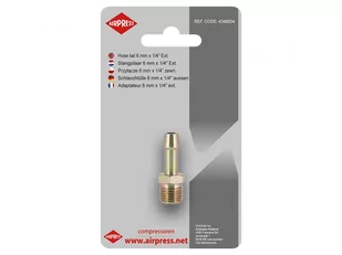 Przyłącze na wąż 6 mm x 1/4" GZ Airpress 4346834 - Akcesoria pneumatyczne - miniaturka - grafika 1