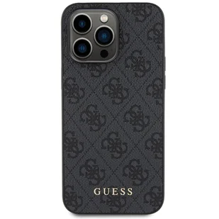 Guess GUHCP15XG4GFGR iPhone 15 Pro Max 6.7" szary/grey hard case 4G Metal Gold Logo - Etui i futerały do telefonów - miniaturka - grafika 8