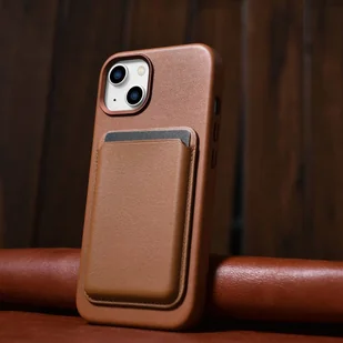 iCarer Case Leather pokrowiec etui z naturalnej skóry do iPhone 14 brązowy (WMI14220705-BN) (kompatybilne z MagSafe) - Etui i futerały do telefonów - miniaturka - grafika 15