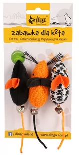 Dingo Zabawka dla kota - Myszki z Salem 3szt - Zabawki dla kotów - miniaturka - grafika 1