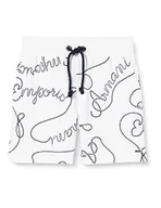 Spodenki damskie - Emporio Armani Swimwear Damskie szorty Emporio Armani z logomanią, białe/granatowe, S, White/Navy Blue, S - miniaturka - grafika 1