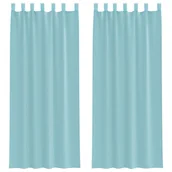 Zasłony - vidaXL Zasłony woalowe z pętelkami 2 szt. Turkusowe 140x260 cm - miniaturka - grafika 1