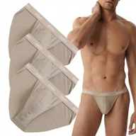Majtki męskie - SLIPY MĘSKIE ATLANTIC TANGA 3BMP1582/BEŻ 3PAK XXL - miniaturka - grafika 1