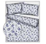 Pościel - Pościel bawełniana 160x200 porcelana niebieska - miniaturka - grafika 1