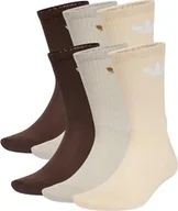 Skarpety termoaktywne - Adidas Skarpety adidas Trefoil Cushion Crew Socks 6 Pairs beżowe, brązowe IX5274 43-45 - miniaturka - grafika 1
