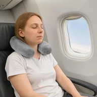 Akcesoria podróżnicze - vidaXL Poduszka z poduszką Szary 27 x 27 x 8,5 cm Aksamit - miniaturka - grafika 1