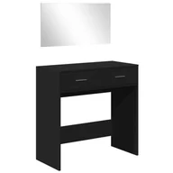 Toaletki - vidaXL Toaletka z lustrem czarna 80x39x80 cm - miniaturka - grafika 1
