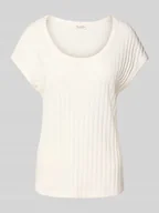 Swetry damskie - T-shirt o kroju slim fit z mieszanki bawełny - miniaturka - grafika 1