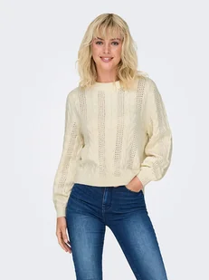 ONLY Sweter w kolorze kremowym - Swetry damskie - miniaturka - grafika 1