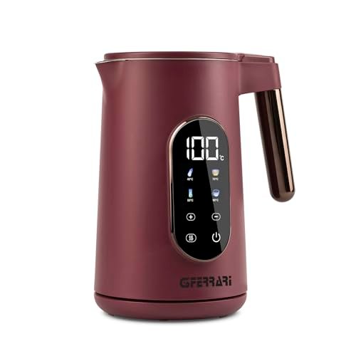 G3 Ferrari G10205 Tisaniere Tech czajnik, 1,7 l, 4 wstępnie ustawione programy, ekran dotykowy, regulacja temperatury, podstawa z obracaniem o 360°C, herbata matcha, biała herbata, herbata ziołowa,