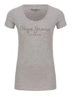 Koszulki i topy damskie - PEPE JEANS T-SHIRT RÓŻOWY Z NAPISEM CYRKONIE M P9F - miniaturka - grafika 1