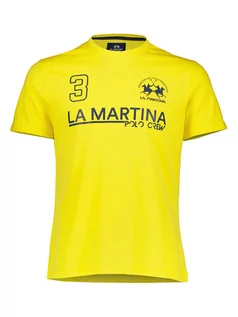 Koszulki męskie - La Martina Koszulka w kolorze żółtym - grafika 1