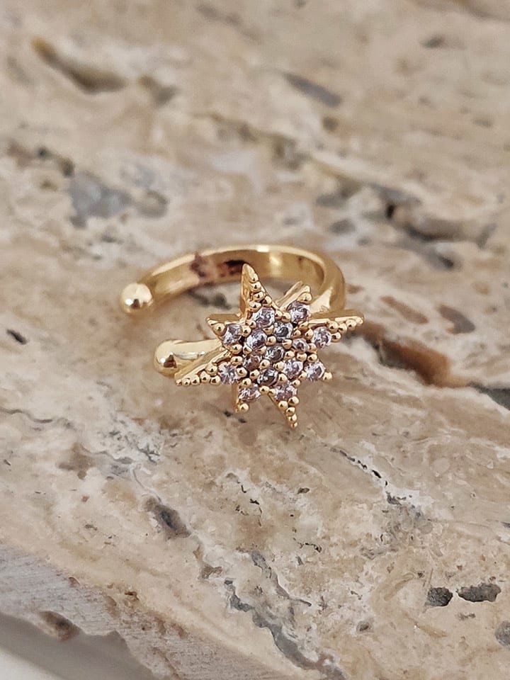 Luja Bijoux Pozłacane nausznice z cyrkoniami