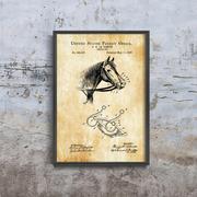 Plakaty - Plakat retro do salonu Urząd Patentowy Cowboy Patent Horse USA A3 30x40cm z ramką pion - miniaturka - grafika 1