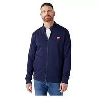 Bluzy męskie - Wrangler Męska bluza z zamkiem błyskawicznym Funnel Neck, Prawdziwa marynarka wojenna, L - miniaturka - grafika 1