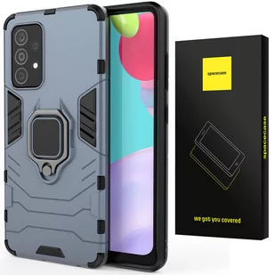 Etui Pancerne Spacecase X-Ring Uchwyt Magnetyczny Uchwyt Ring Case Obudowa Plecki Galaxy A52 5G Niebieski - Etui i futerały do telefonów - miniaturka - grafika 1