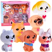 Figurki dla dzieci - Zestaw figurki pieski gumowe 6 sztuk szczeniaczki pieski ZA4629 EDUKAMP - miniaturka - grafika 1