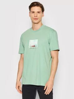 Koszulki męskie - Selected Homme T-Shirt Denton 16083430 Zielony Relaxed Fit - grafika 1