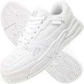 Sneakersy damskie - Buty sportowe Damskie Big Star całe białe sneakersy Trampki NN274667 37 - miniaturka - grafika 1