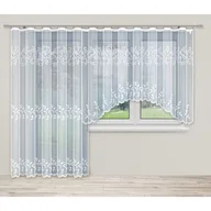 Firany - Firana żakardowa 250 x 200 cm z taśmą marszczącą biała - miniaturka - grafika 1