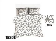 Pościel - Pościel 140x200 biała szara geometryczna - miniaturka - grafika 1