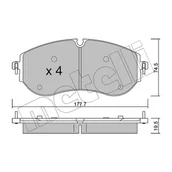 Klocki hamulcowe - Klocki hamulcowe - komplet METELLI 22-1262-0 - miniaturka - grafika 1
