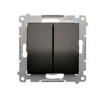 Wyłączniki światła i elektryczne - Wyłącznik schodowy podwójny bez piktogramu SIMON 54 - czarny mat - miniaturka - grafika 1