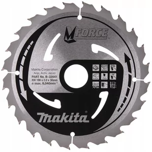 Makita B-32041 piła do cięcia drewna 190x30 mm 24 zęby T.C.T. M-Force - Tarcze do pił - miniaturka - grafika 1